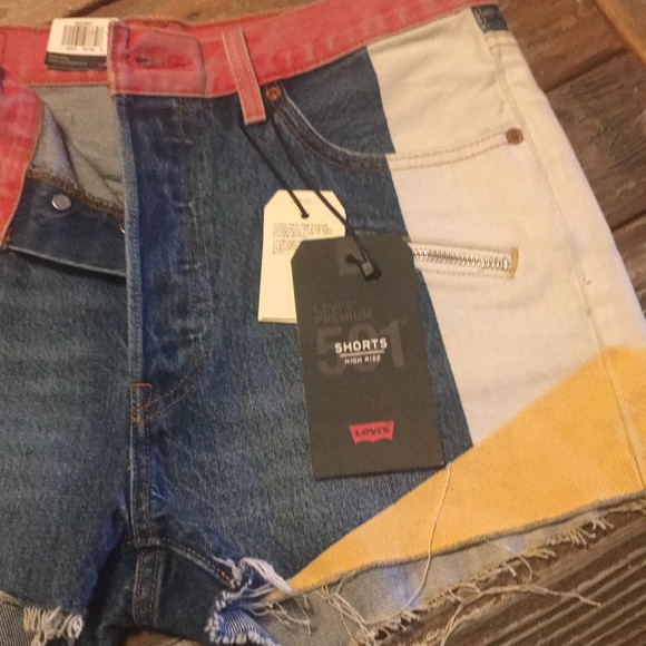 Dope denim high rise shorts 💛❤️💙 - Picture 2 of 5